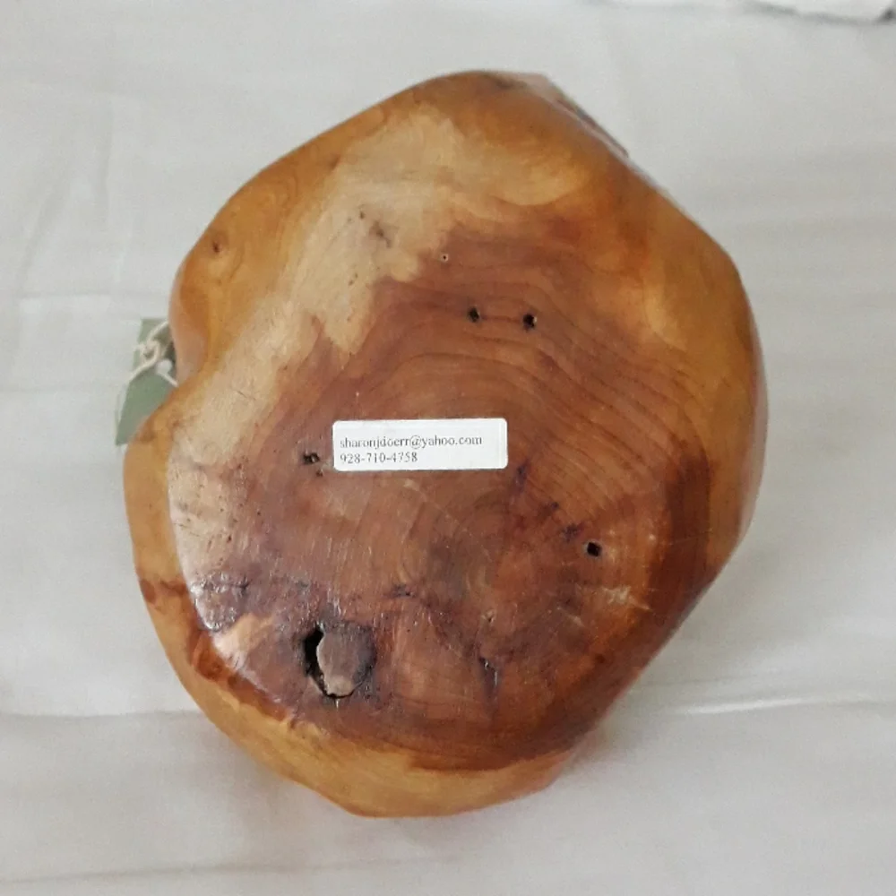 Hand Carved Fir Tree Wood Basket